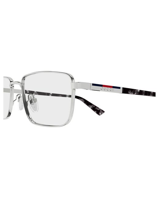 Gucci Black Gg1964O 003 Optical Frames Metal Transparent Squared for men