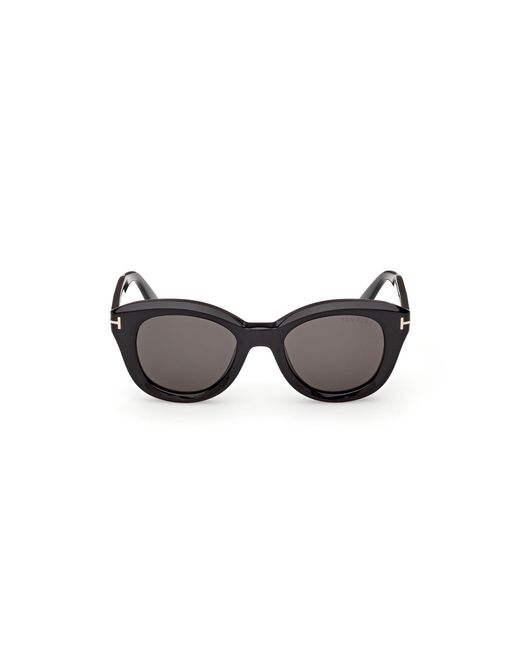 Tom Ford Black Ft1344 Nika-02 01A Sunglasses Acetate Smoke Round Normal