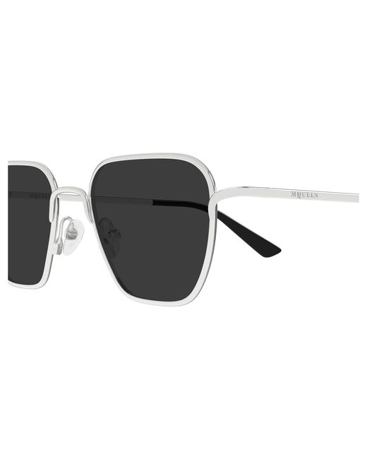McQueen Black Am0561S 001 Sunglasses Metal Squared