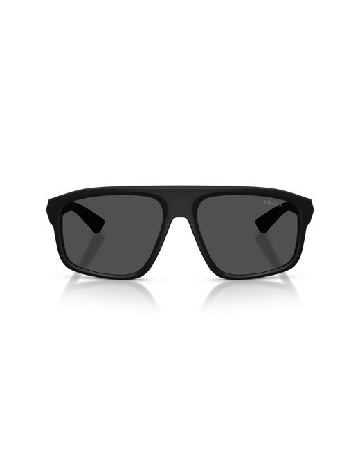 Prada Linea Rossa Black Ps B02S 1Bo06F Sunglasses Injected Geometric Normal for men