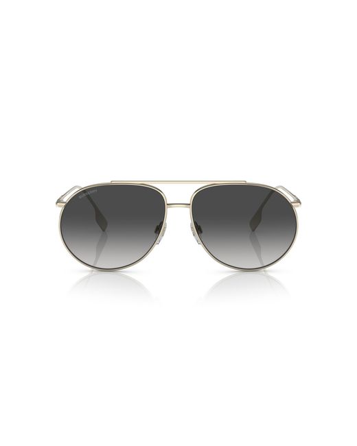 Burberry Black Be3138 11098G Sunglasses Metal Pilot Shaded