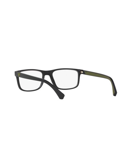 Emporio Armani Black Ea3147 5042 Optical Frames Injected Squared Normal for men
