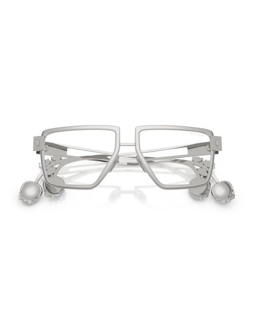 Prada Black Pr D56S 1Bc10W Sunglasses Metal Transparent Squared Normal