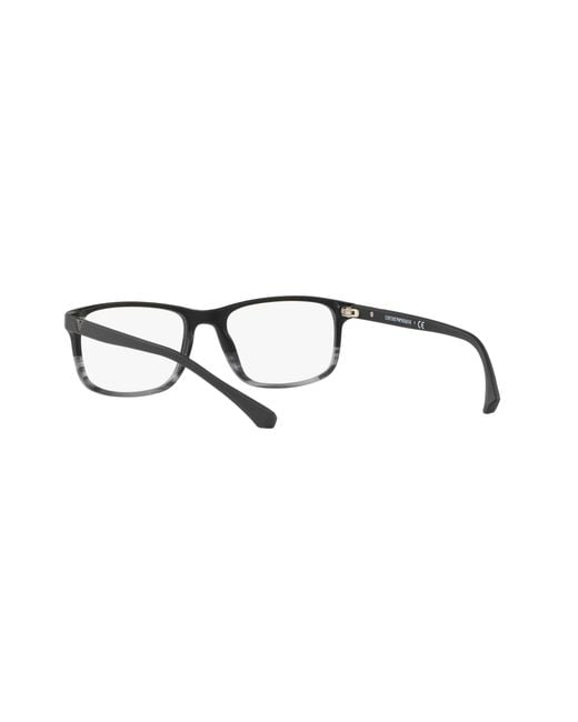 Emporio Armani Black Ea3098 5566 Optical Frames Acetate Squared Normal for men