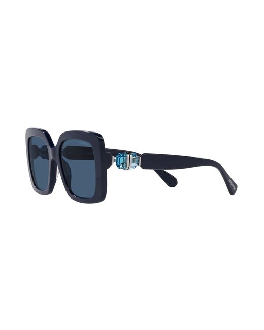 Swarovski Blue Sk6001 100455 Sunglasses Acetate Squared Normal