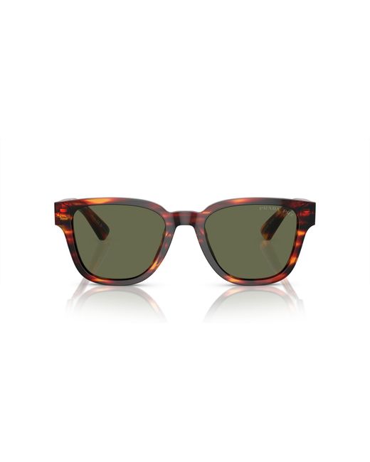 Prada Black Pr A04S 13O03R Sunglasses Acetate Pillow Polarized Anti-Glare for men