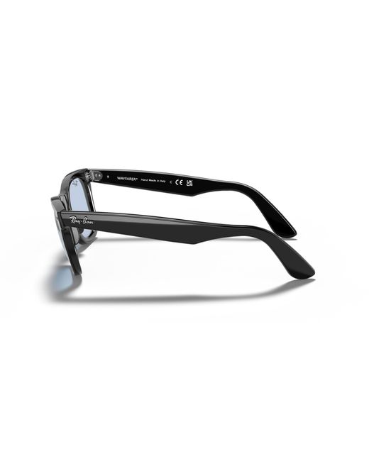 Ray-Ban Wayfarer Clear Evolve Sunglasses Shiny Black Frame Grey Lenses 50-22