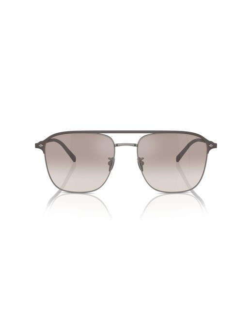 Giorgio Armani Black Ar6154 300394 Sunglasses Steel Squared Mirrored Shaded for men