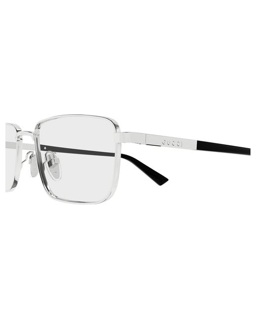 Gucci Black Gg1964O 001 Optical Frames Metal Transparent Squared for men