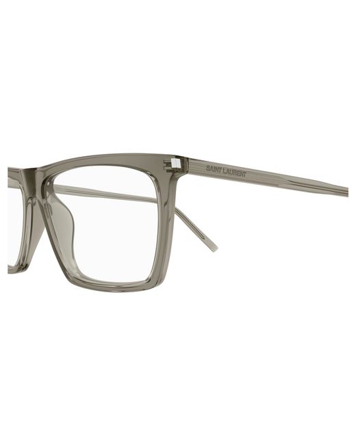 Saint Laurent Black Sl 803 012 Optical Frames Acetate Transparent Squared for men