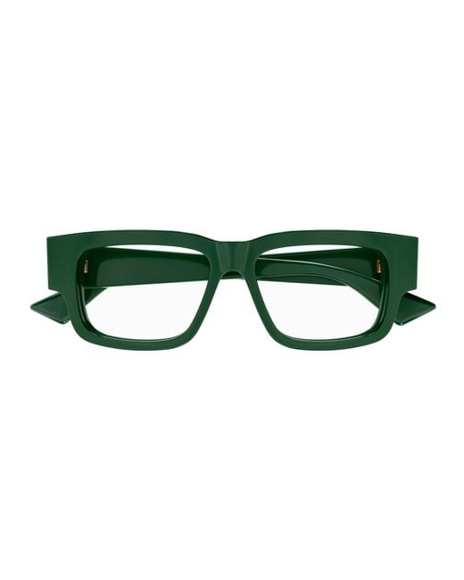 Bottega Veneta Green Bv1280O 003 Optical Frames Acetate Transparent Squared