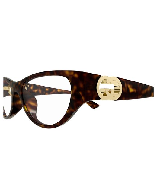 Gucci Black Gg1825O 002 Optical Frames Injected Transparent Cat Eye