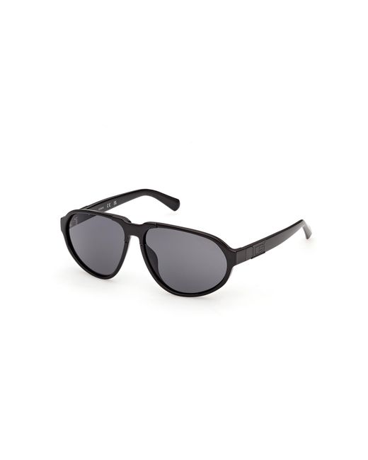 Guess Black Gu00303 01A Sunglasses Injected Smoke Pilot Normal for men