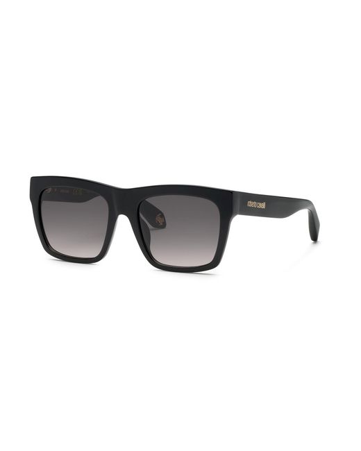 Roberto Cavalli Black Src126M 700 Sunglasses Acetate Smoke Squared Normal Shaded