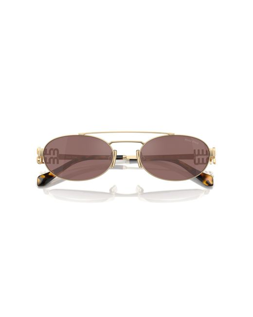 Miu Miu Black Mu 54Zs Zvn70D Sunglasses Metal Round Normal Mirror