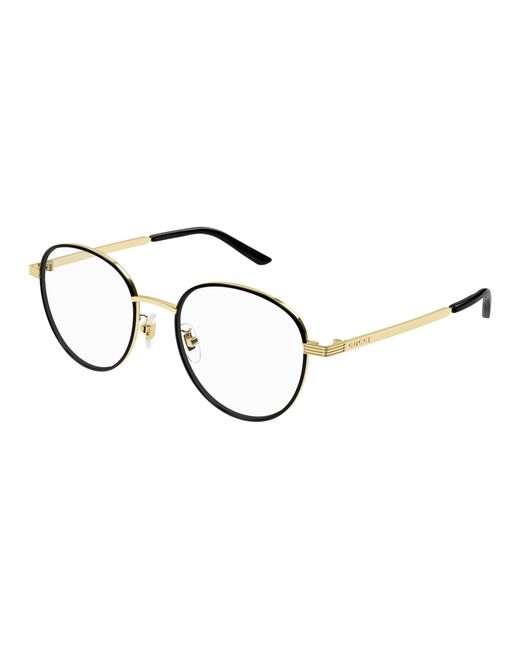 Gucci Black Gg1353Oa 002 Optical Frames Metal Round for men