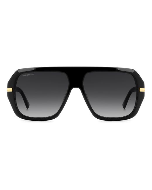 DSquared² Black D2 0160/S 807/9O Sunglasses Acetate Squared Normal Shaded for men