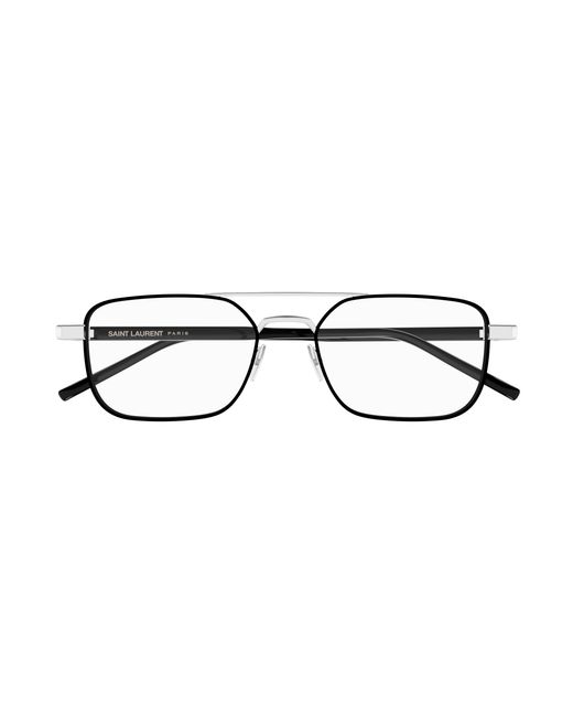 Saint Laurent Black Sl 780 003 Optical Frames Metal Transparent Squared for men