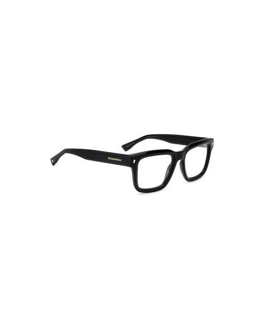 DSquared² Black D2 0090 807 Optical Frames Plastic Squared for men