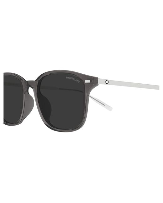 Montblanc Black Mb0445Sa 004 Sunglasses Injected Squared for men