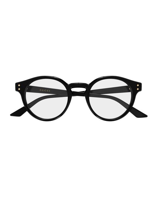Gucci Black Gg2133O 001 Optical Frames Acetate Transparent Round for men