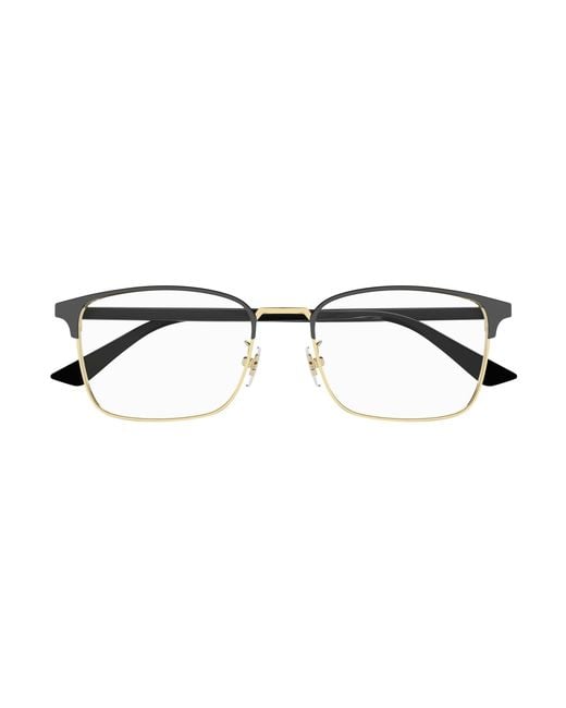 Gucci Black Gg1124Oa 001 Optical Frames Metal Squared for men