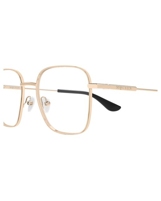 McQueen Black Am0565O 003 Optical Frames Metal Transparent Squared