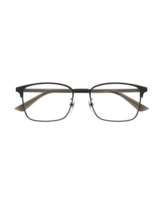 Gucci Black Gg1124Oa 003 Optical Frames Metal Squared for men