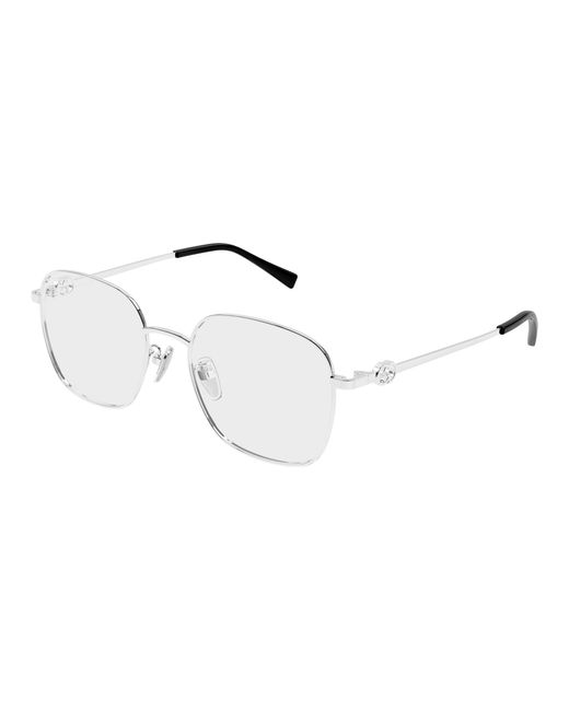Gucci Black Gg2006Oa 002 Optical Frames Metal Transparent Round