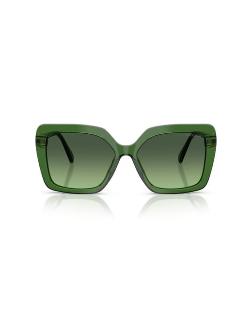 Swarovski Green Sk6049 10812A Sunglasses Acetate Butterfly Normal Nuanced