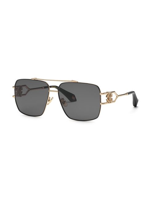 Roberto Cavalli Black Src131 301 Sunglasses Metal Smoke Squared Normal