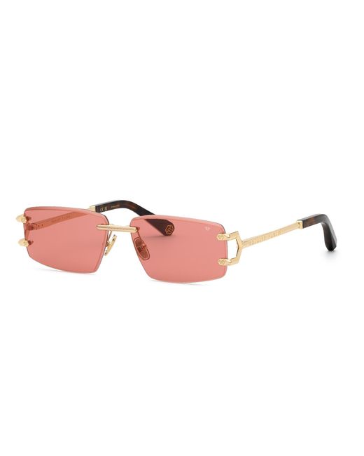 Philipp Plein Black Spp276M Plein Sleek 300J Sunglasses Metal Geometric Normal for men
