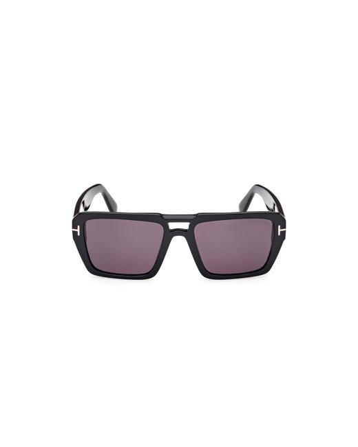 Tom Ford Black Ft1153 Redford 01A Sunglasses Acetate Smoke Squared Normal for men