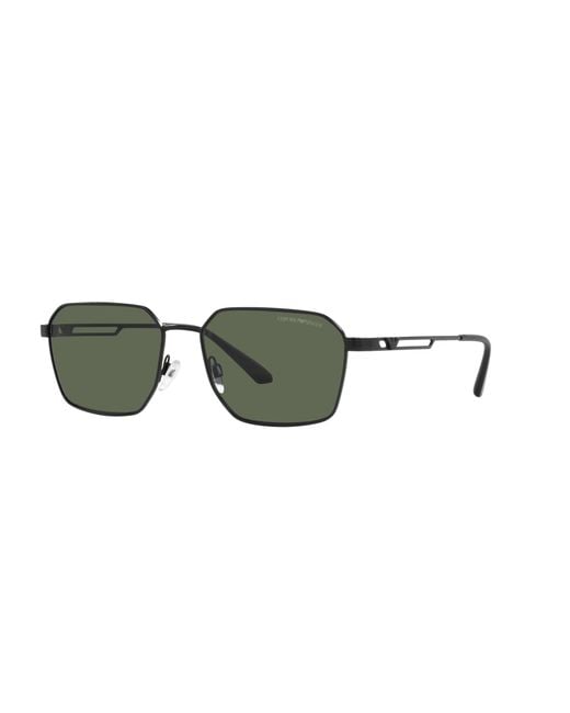 Emporio Armani Black Ea2140 300171 Sunglasses Metal Squared Normal for men