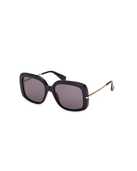 Max Mara Black Mm0195 01A Sunglasses Acetate Smoke Round Normal