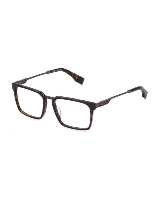 Police Black Vplq77N Mercury 4 672Y Optical Frames Metal Squared for men