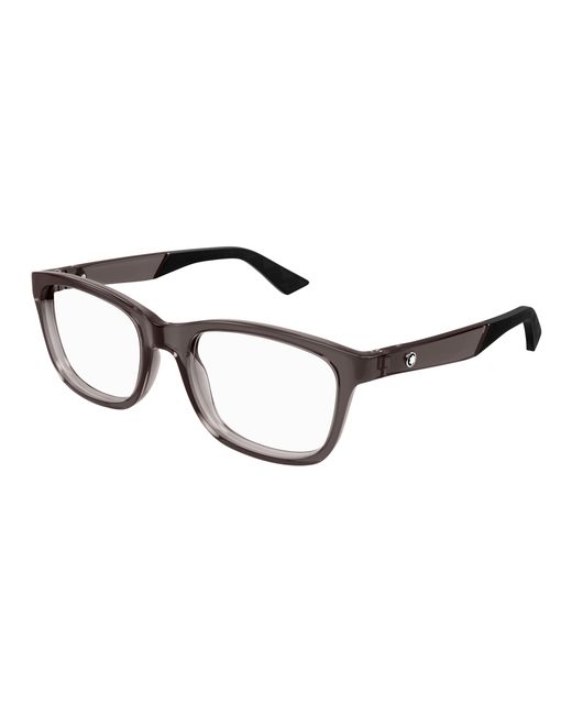 Montblanc Black Mb0401O 003 Optical Frames Injected Transparent Squared for men