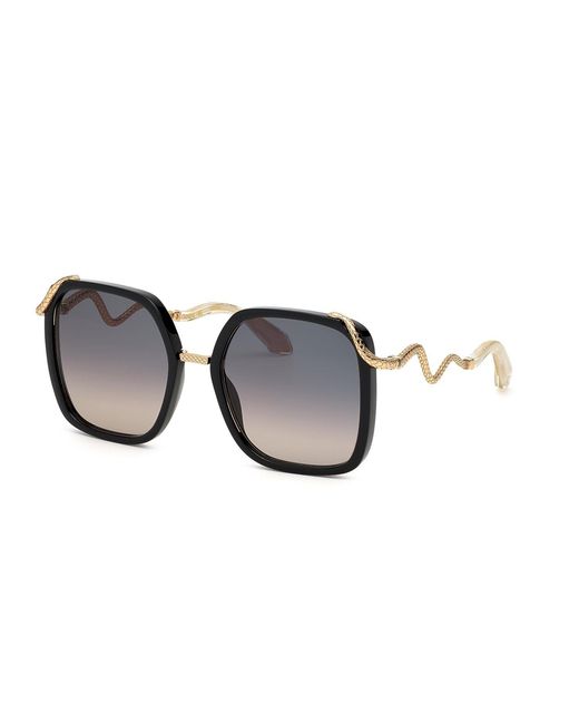 Roberto Cavalli Black Src003M 700 Sunglasses Acetate Squared Normal Shaded