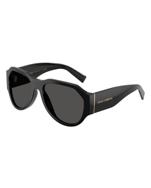 Dolce & Gabbana Black Dg4504 501/87 Sunglasses Acetate Pilot Normal for men