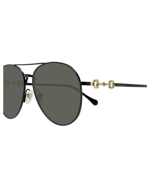 Gucci Black Gg1698S 001 Sunglasses Metal Pilot