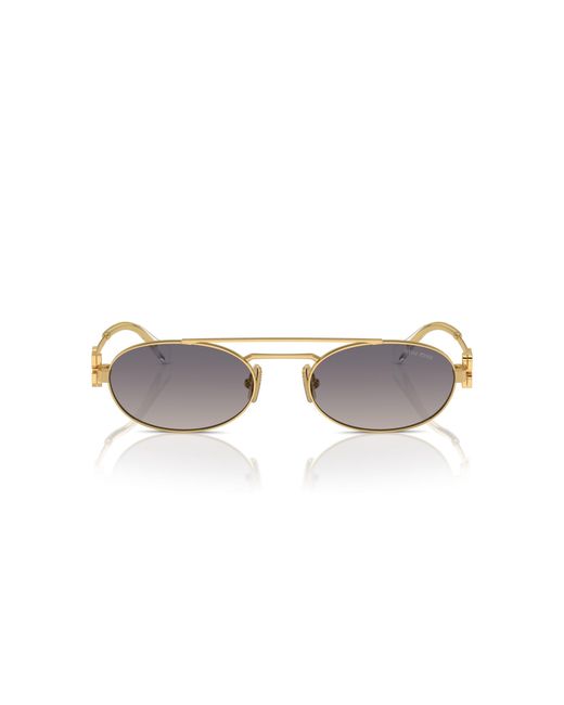 Miu Miu Black Mu 54Zs 5Ak30C Sunglasses Metal Round Mirrored Shaded