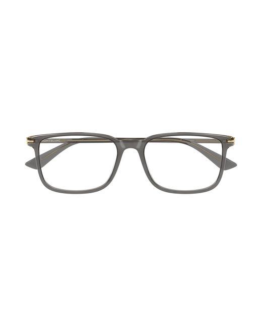 Montblanc Black Mb0437O 003 Optical Frames Acetate Transparent Squared for men