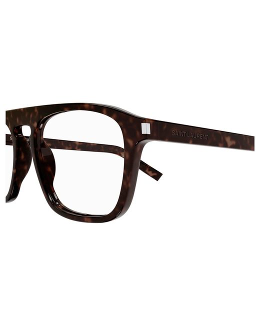 Saint Laurent Black Sl 157 007 Optical Frames Acetate Transparent Squared for men