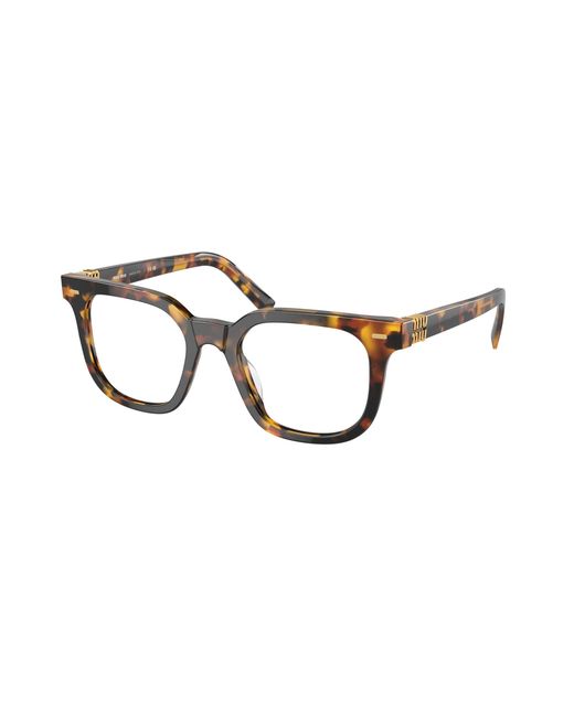 Miu Miu Black Mu 06Xv Vau1O1 Optical Frames Acetate Transparent Squared Normal
