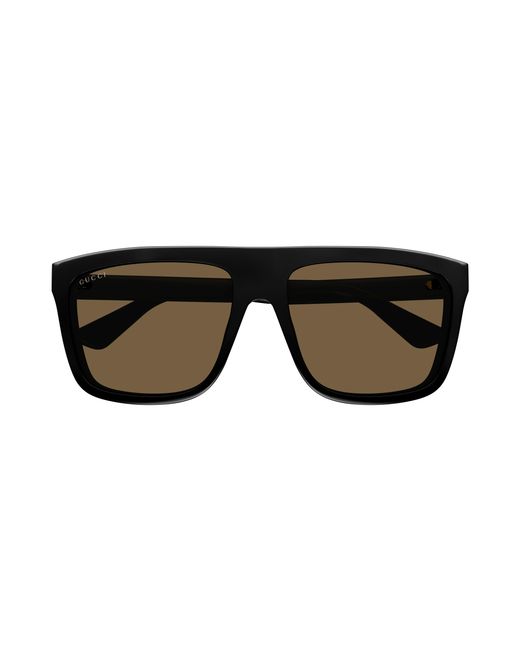 Gucci Black Gg0748S 002 Sunglasses Injected Squared Normal for men