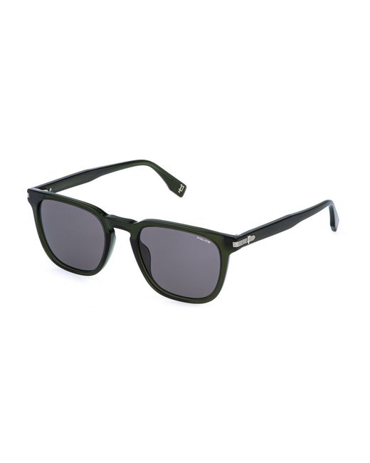 Police Black Splr74 Grind 1 06W5 Sunglasses Acetate Smoke Squared Normal for men