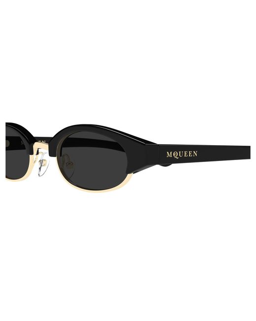 McQueen Black Am0534S 001 Sunglasses Acetate Round