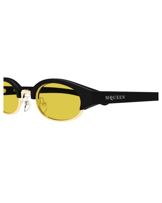 McQueen Black Am0534S 003 Sunglasses Acetate Round