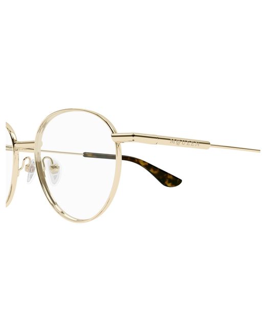 McQueen Black Am0502O 002 Optical Frames Metal Transparent Round
