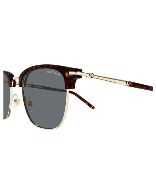 Montblanc Black Mb0242S 009 Sunglasses Acetate Squared for men